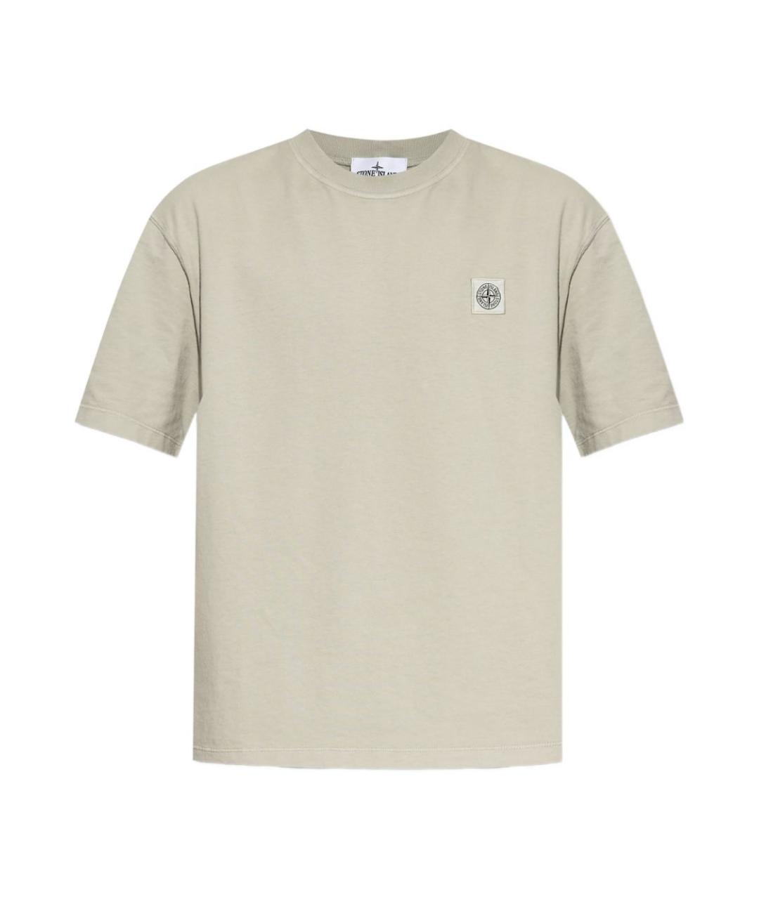 STONE ISLAND Серая хлопковая футболка, фото 1