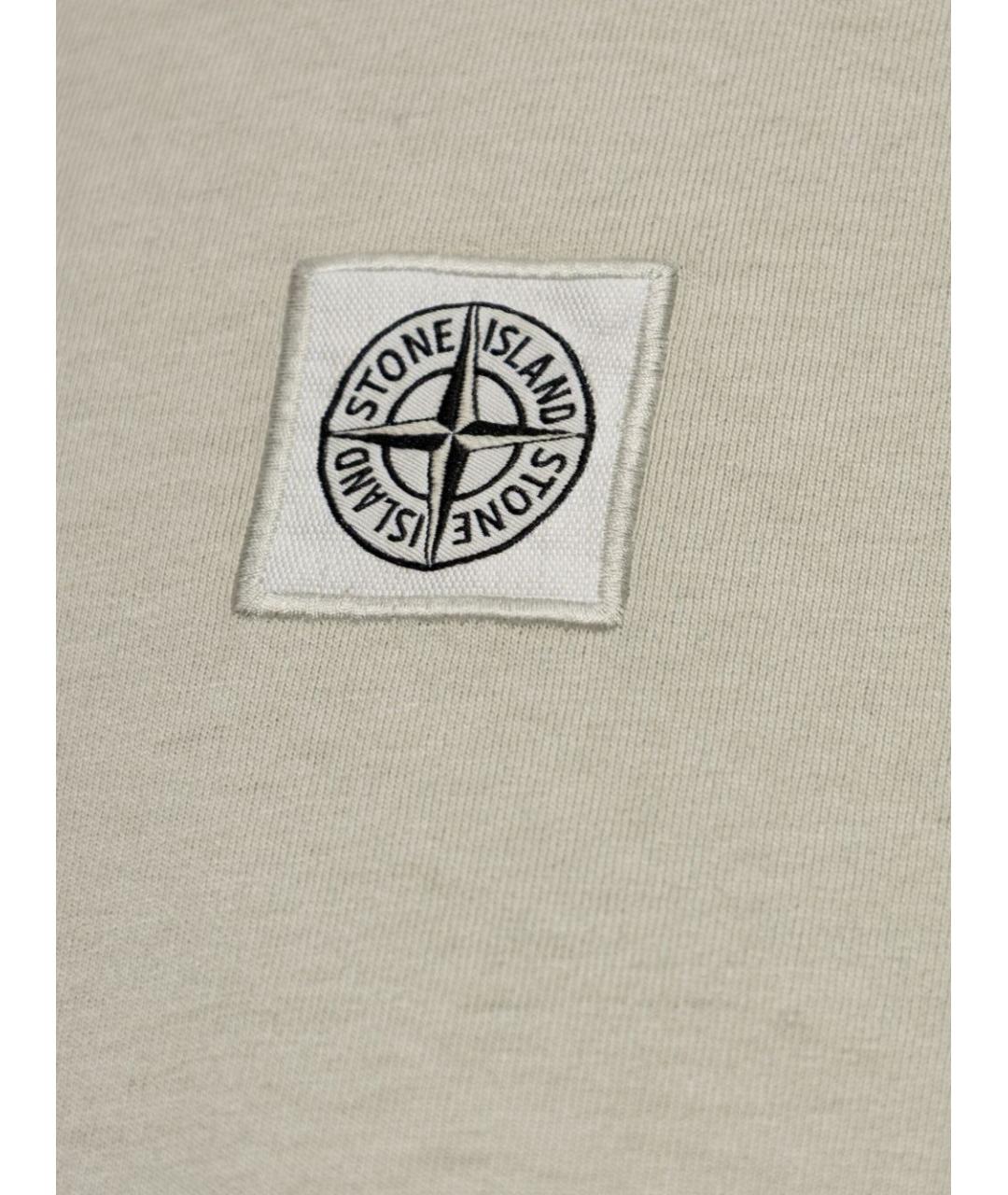 STONE ISLAND Серая хлопковая футболка, фото 4
