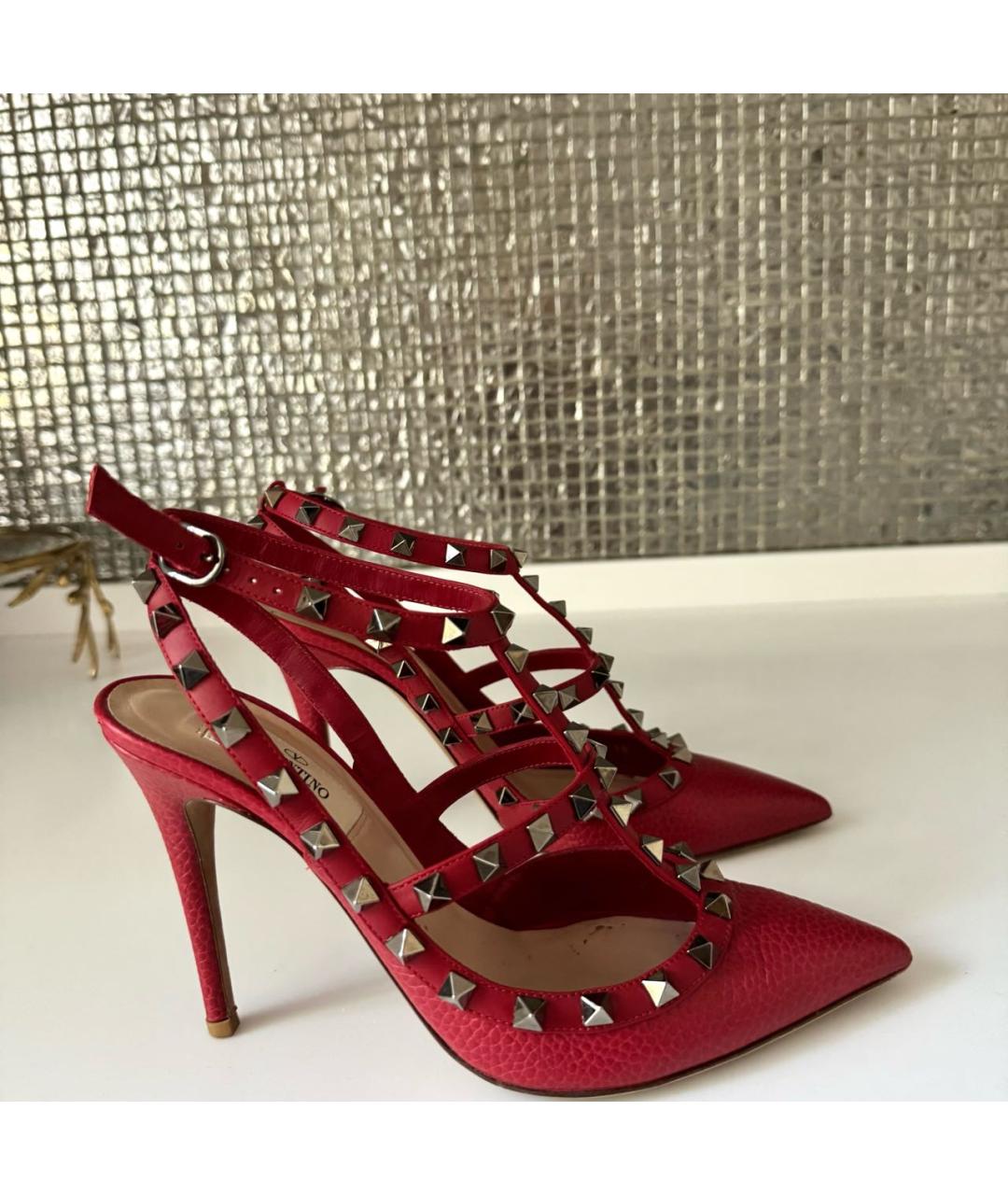 VALENTINO Красные кожаные туфли, фото 7