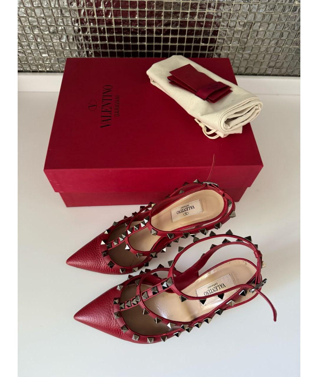 VALENTINO Красные кожаные туфли, фото 5