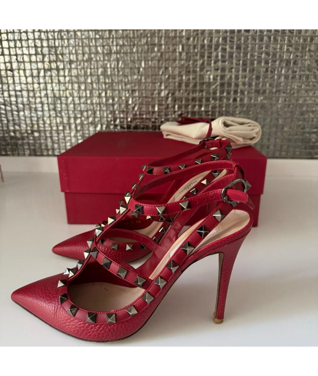 VALENTINO Красные кожаные туфли, фото 6