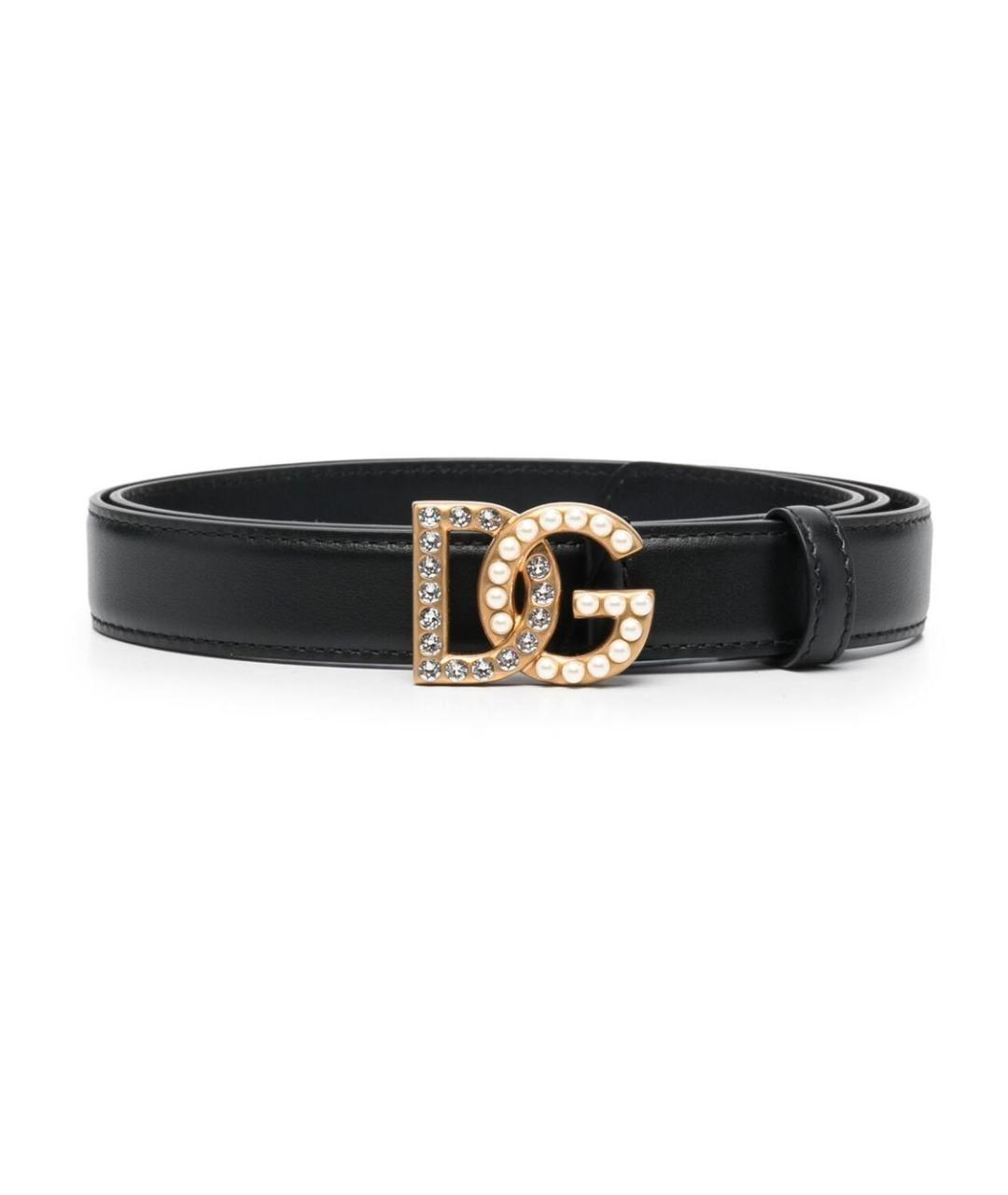 DOLCE&GABBANA Черный кожаный ремень, фото 1