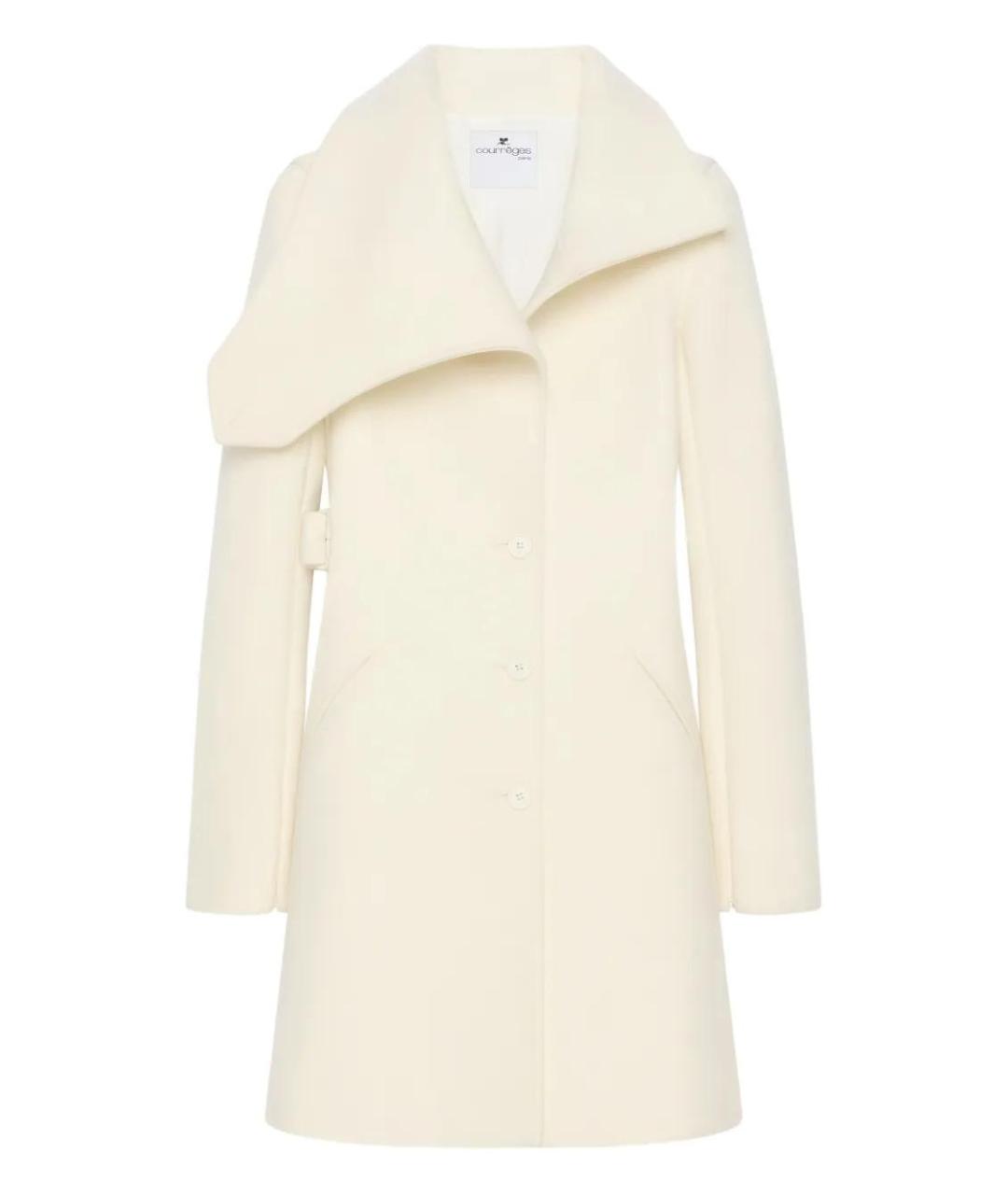 COURREGES Бежевое шерстяное пальто, фото 1