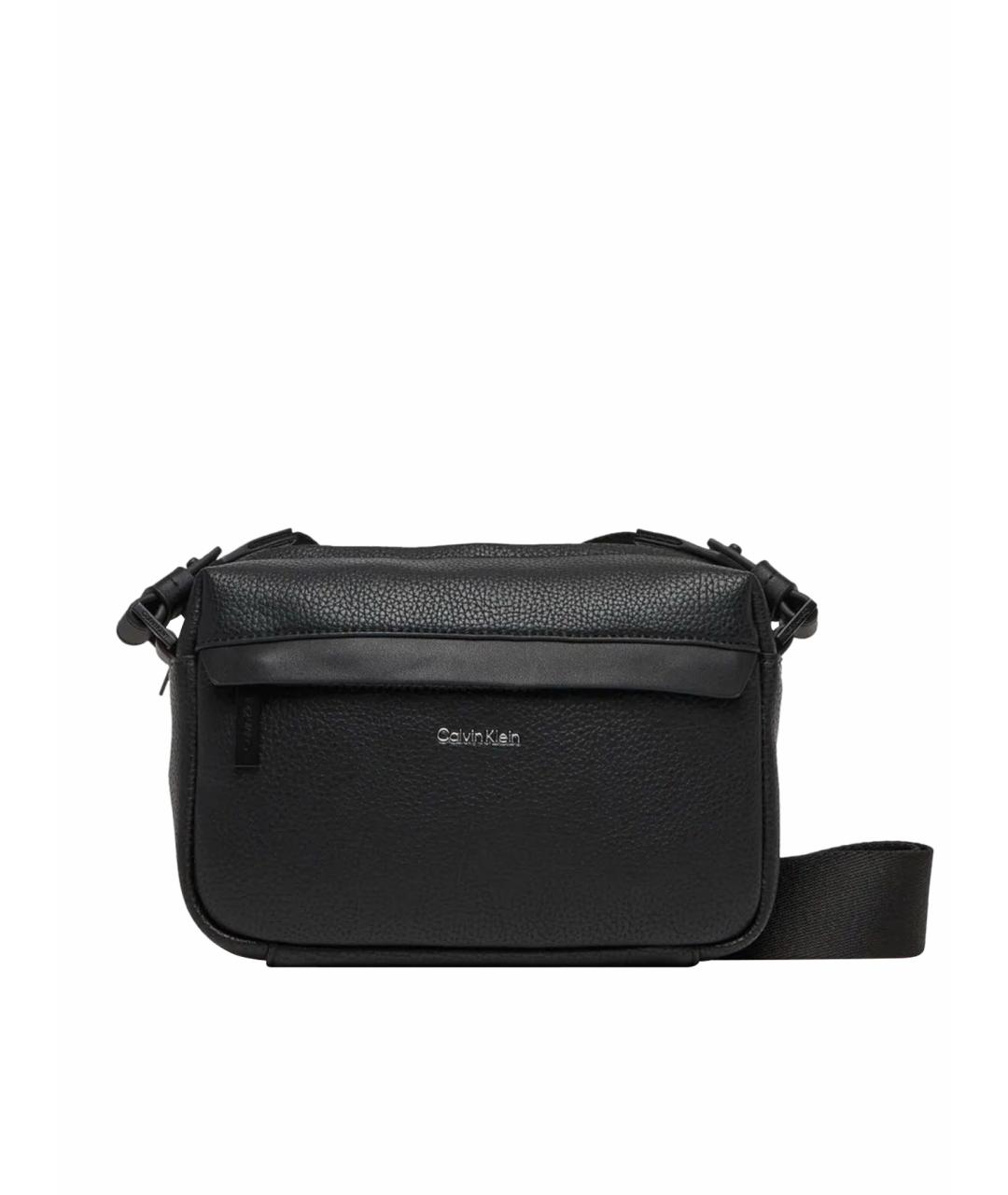 CALVIN KLEIN Черная сумка на плечо из искусственной кожи, фото 1