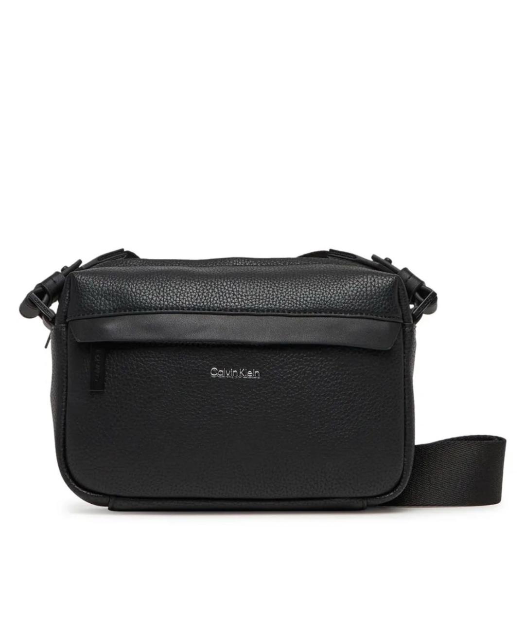 CALVIN KLEIN Черная сумка на плечо из искусственной кожи, фото 3
