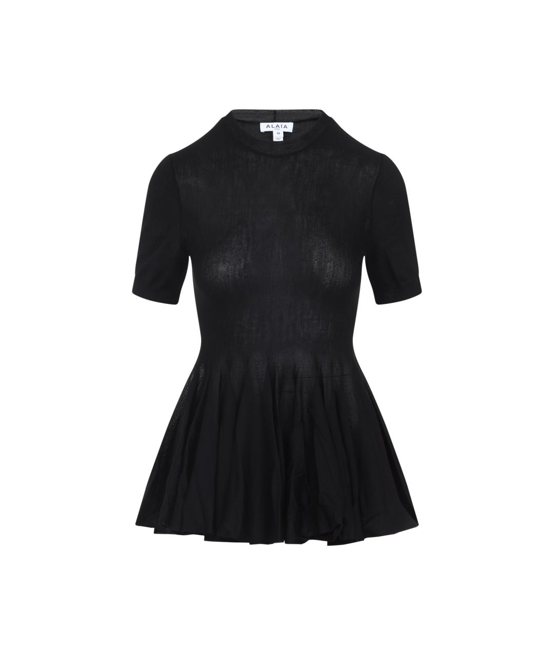 ALAIA Черная шерстяная футболка, фото 1