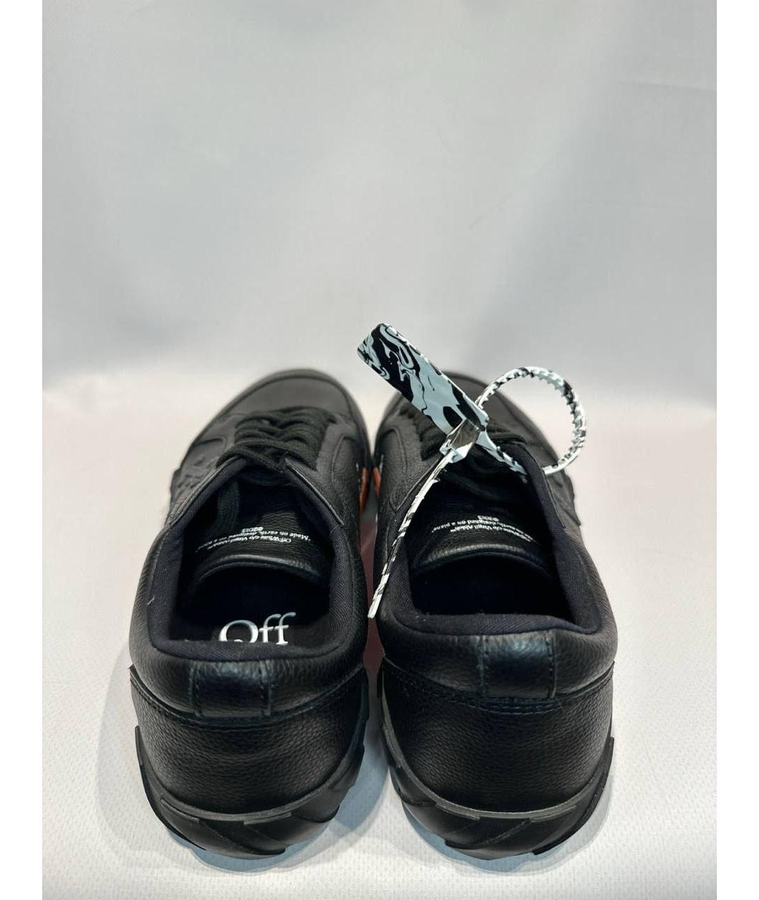 OFF-WHITE Черные кожаные низкие кроссовки / кеды, фото 4