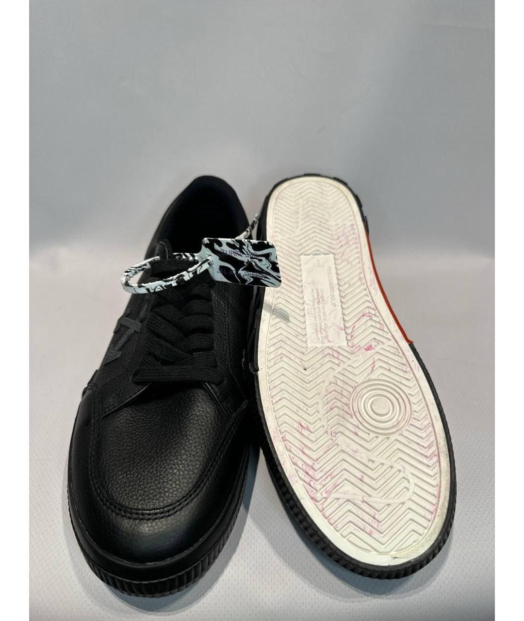OFF-WHITE Черные кожаные низкие кроссовки / кеды, фото 6