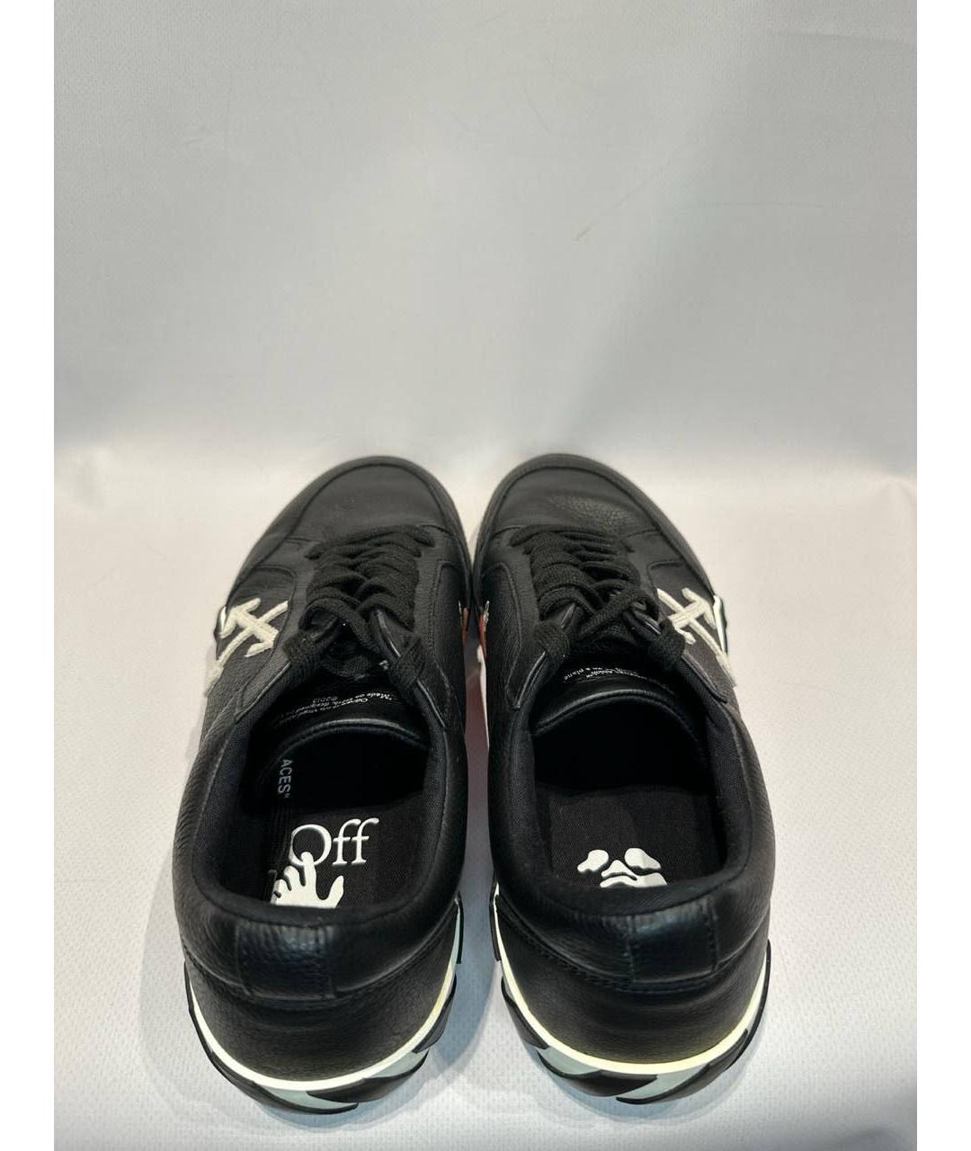 OFF-WHITE Черные кожаные низкие кроссовки / кеды, фото 3