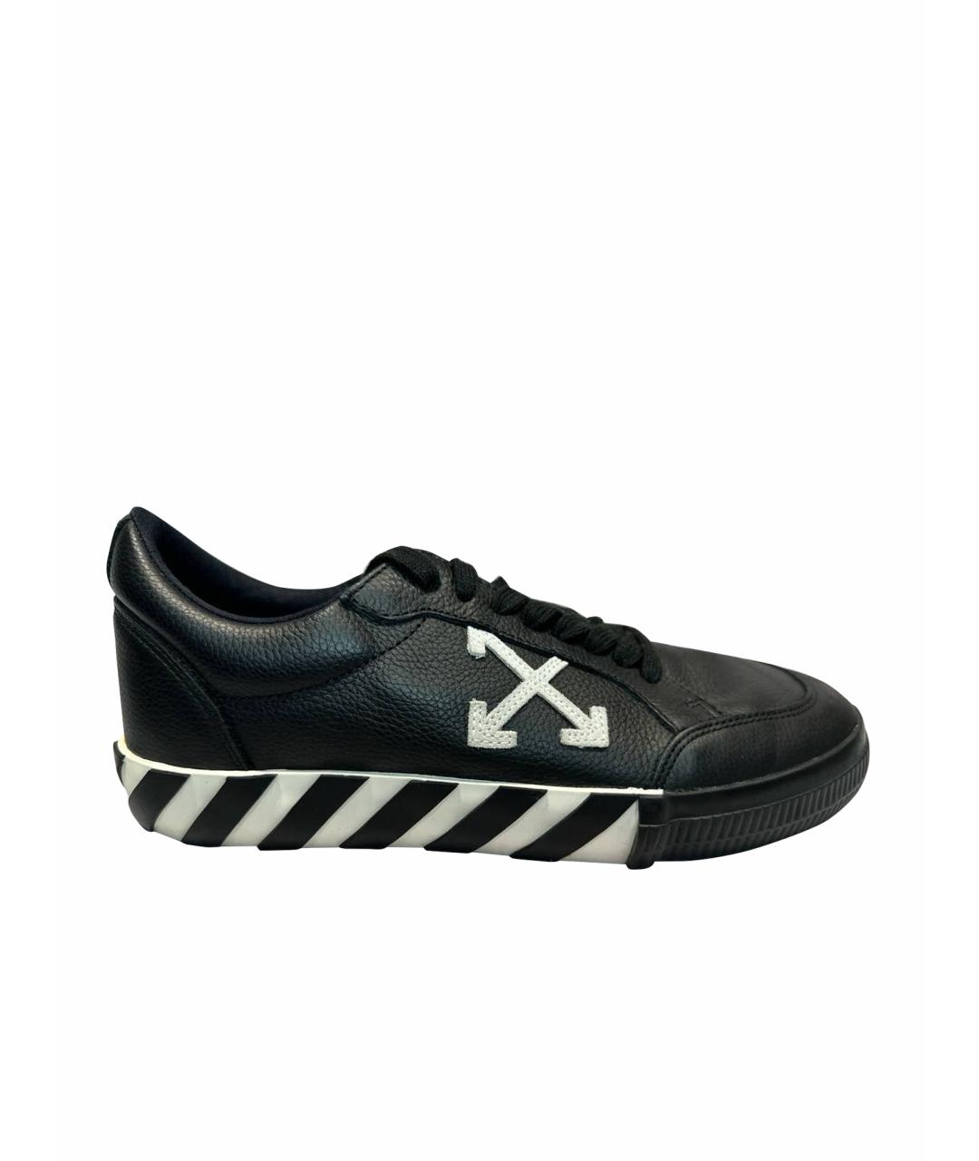 OFF-WHITE Черные кожаные низкие кроссовки / кеды, фото 1