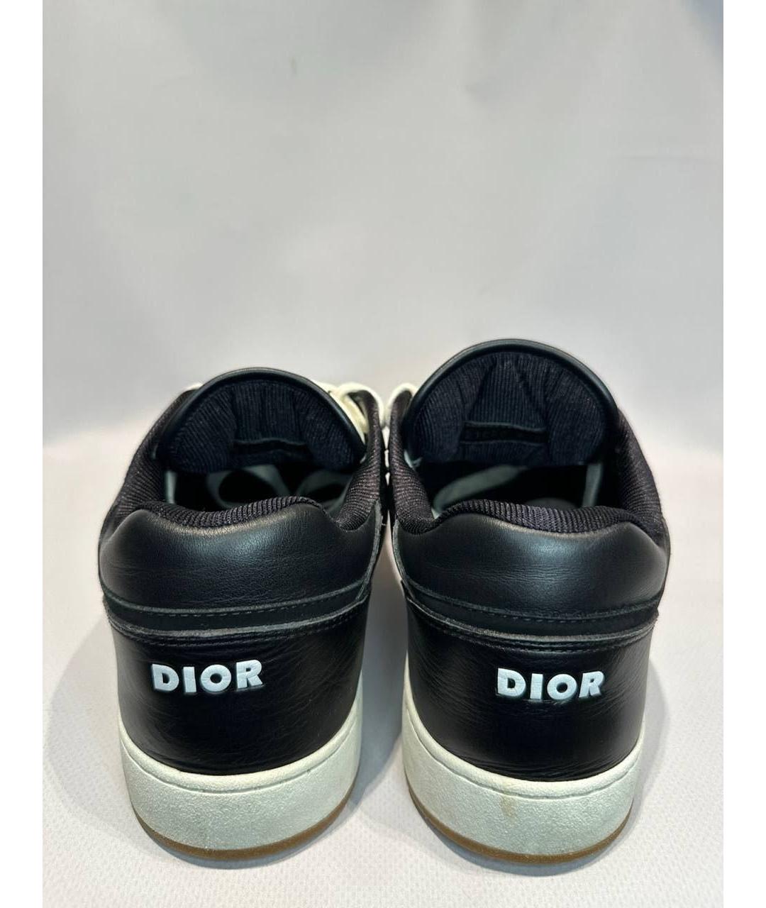 CHRISTIAN DIOR Черные кожаные низкие кроссовки / кеды, фото 4