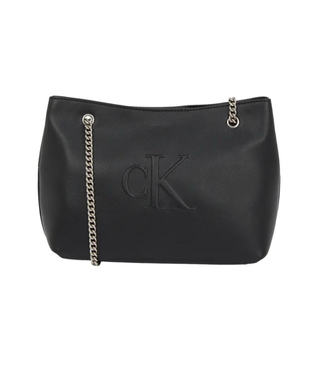 CALVIN KLEIN Черная сумка через плечо из искусственной кожи, фото 1