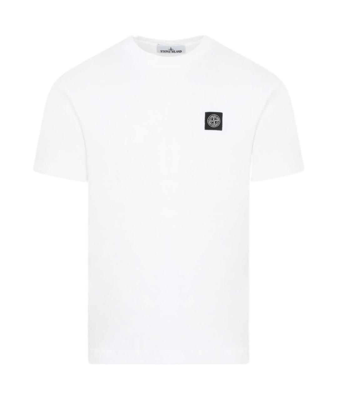 STONE ISLAND Белая хлопковая футболка, фото 1
