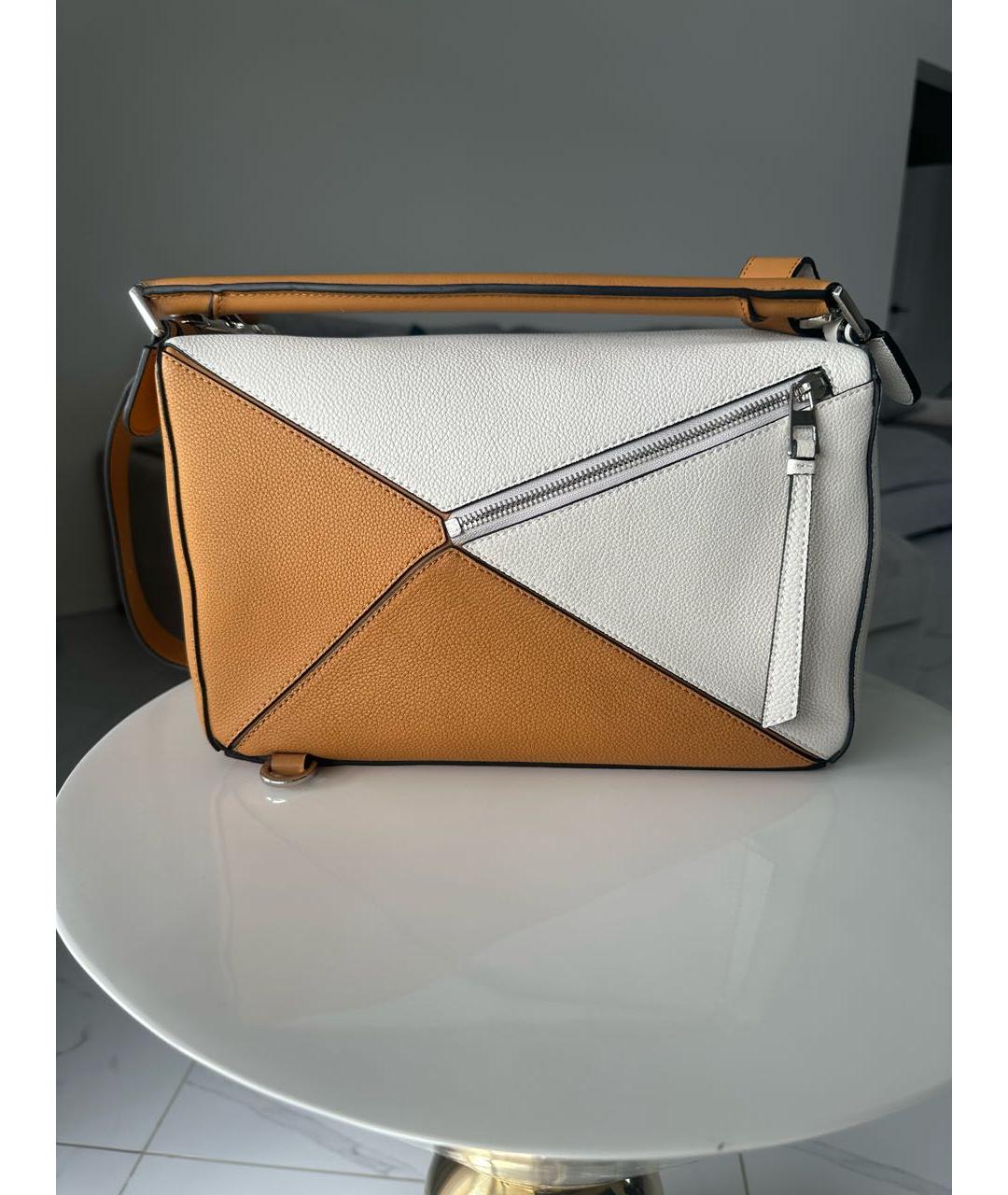 LOEWE Бежевая кожаная сумка через плечо, фото 3