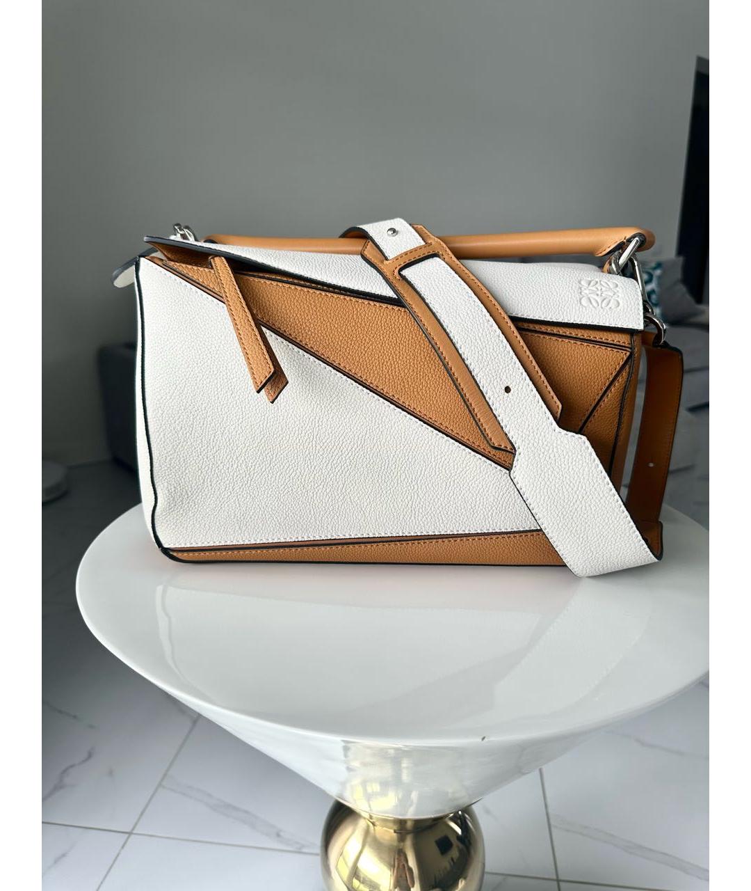 LOEWE Бежевая кожаная сумка через плечо, фото 9