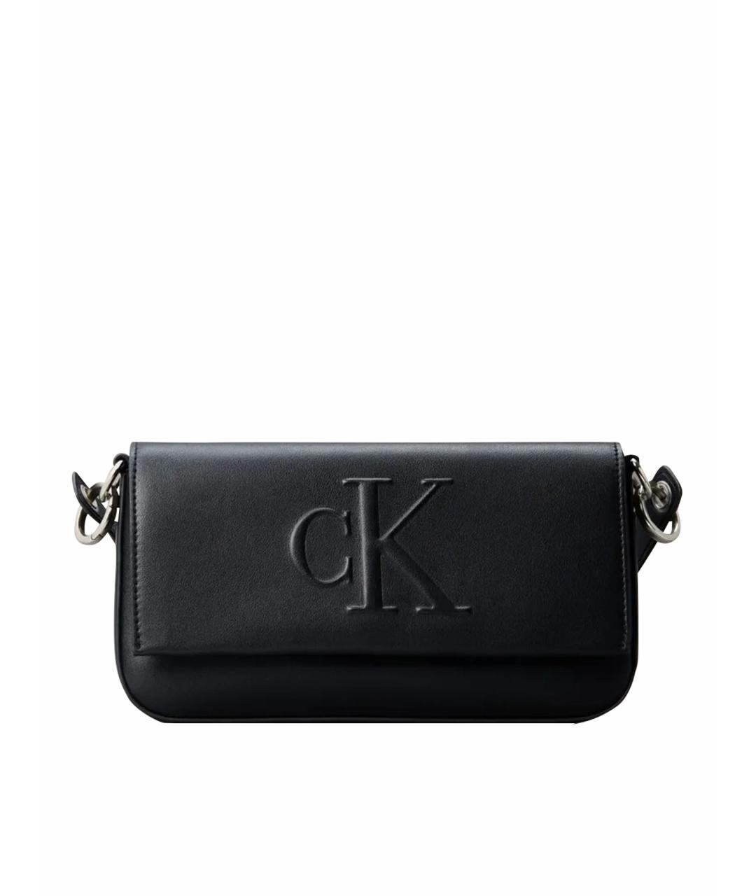 CALVIN KLEIN Черная сумка через плечо из искусственной кожи, фото 1