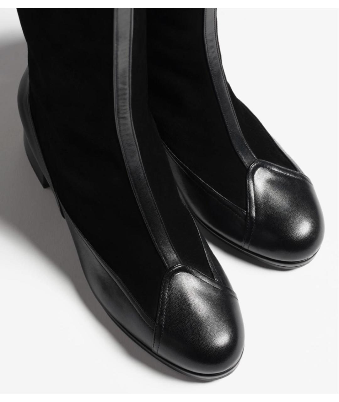 CHANEL Черные кожаные сапоги, фото 4