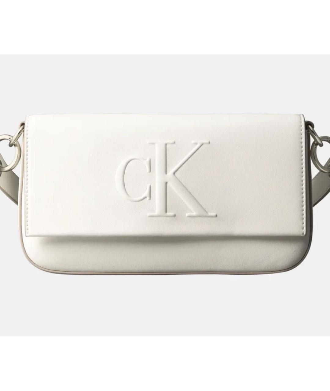CALVIN KLEIN Белая сумка через плечо из искусственной кожи, фото 3