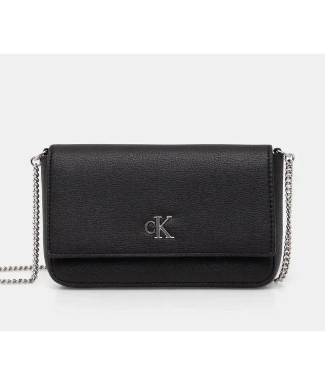 CALVIN KLEIN Черная сумка через плечо из искусственной кожи, фото 3