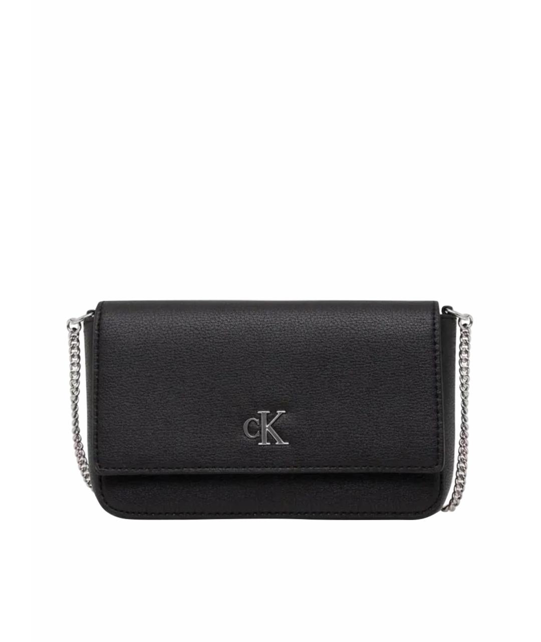 CALVIN KLEIN Черная сумка через плечо из искусственной кожи, фото 1