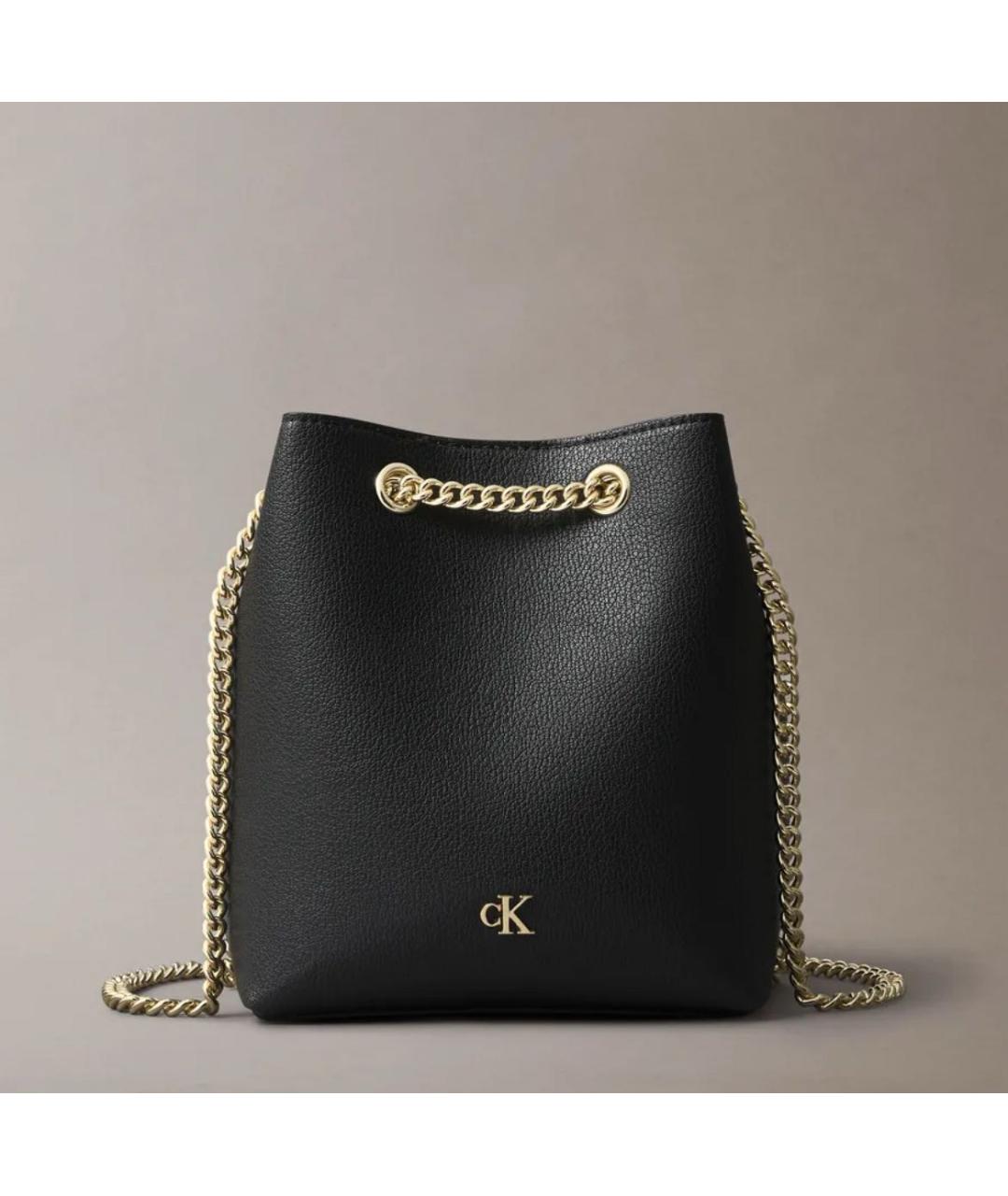 CALVIN KLEIN Черная сумка через плечо из искусственной кожи, фото 3