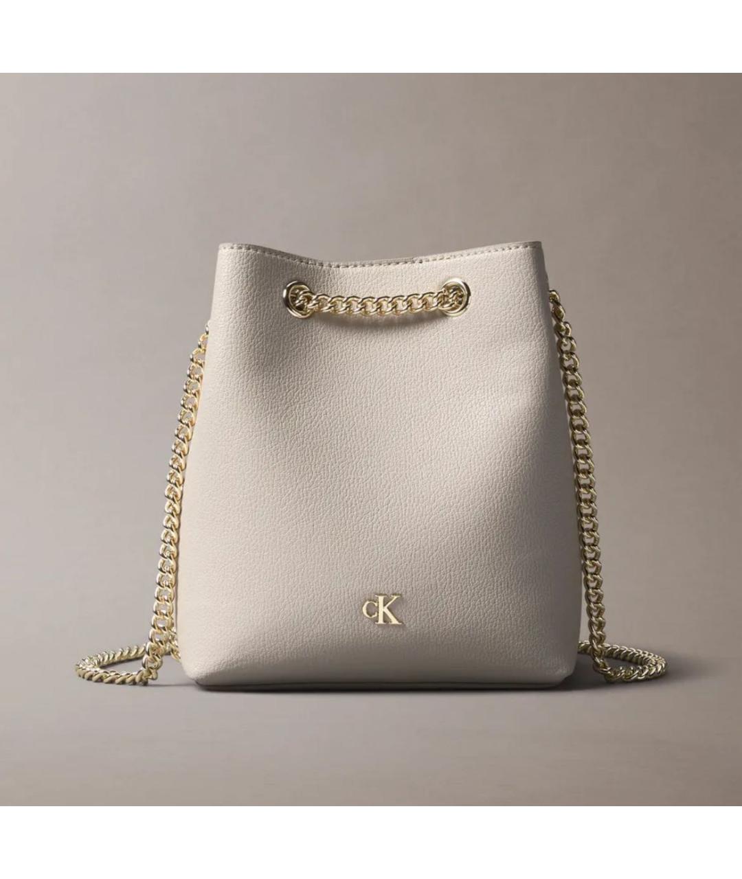 CALVIN KLEIN Бежевая сумка через плечо из искусственной кожи, фото 3