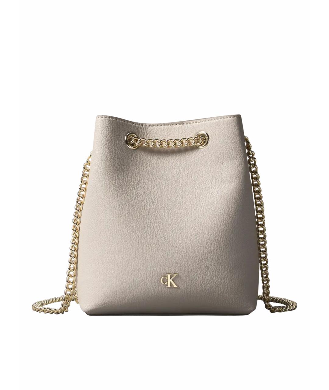 CALVIN KLEIN Бежевая сумка через плечо из искусственной кожи, фото 1
