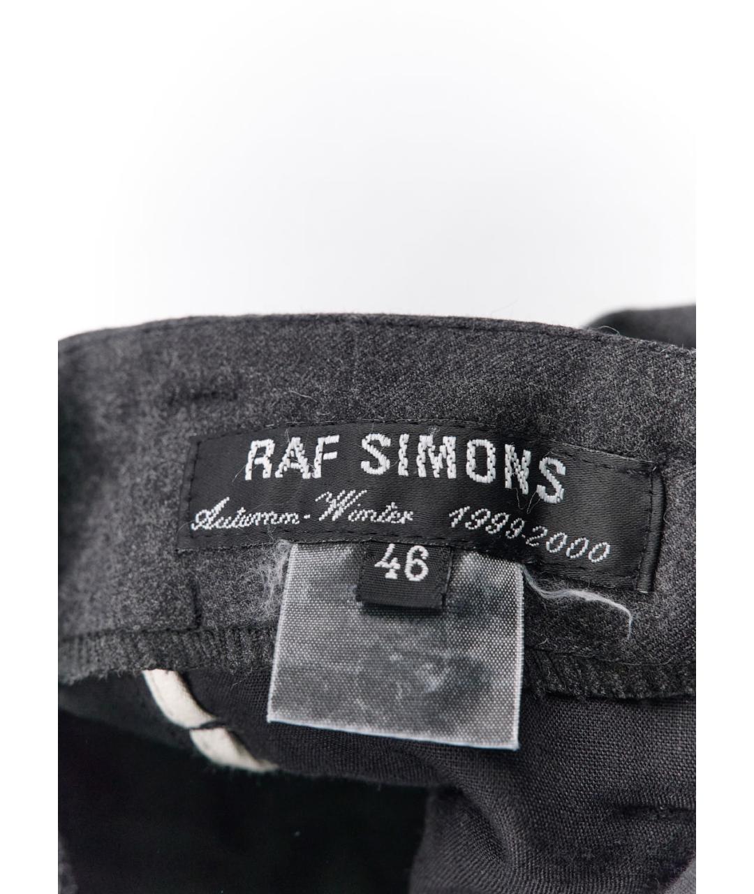 RAF SIMONS Серые шерстяные классические брюки, фото 3