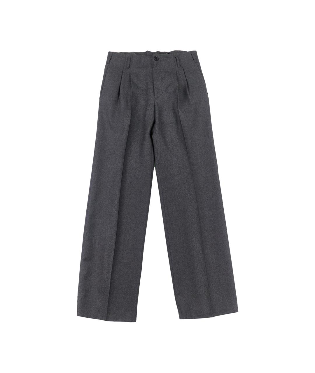 RAF SIMONS Серые шерстяные классические брюки, фото 1
