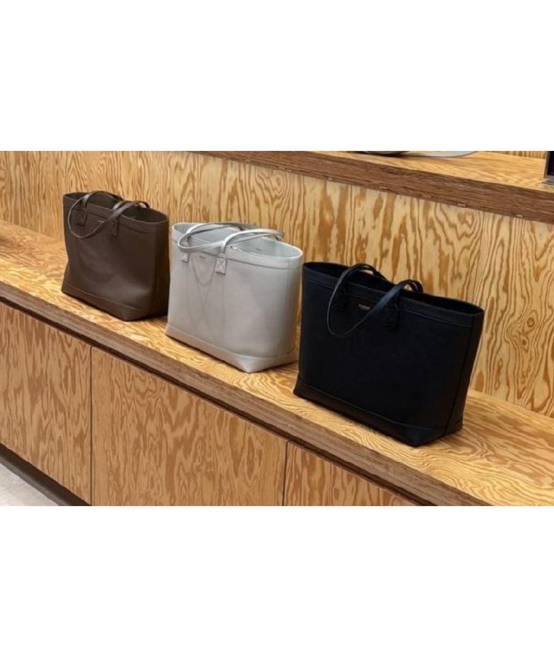 BURBERRY Коричневая кожаная сумка тоут, фото 3