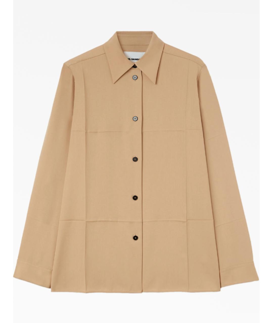 JIL SANDER Бежевый шерстяной костюм с брюками, фото 6