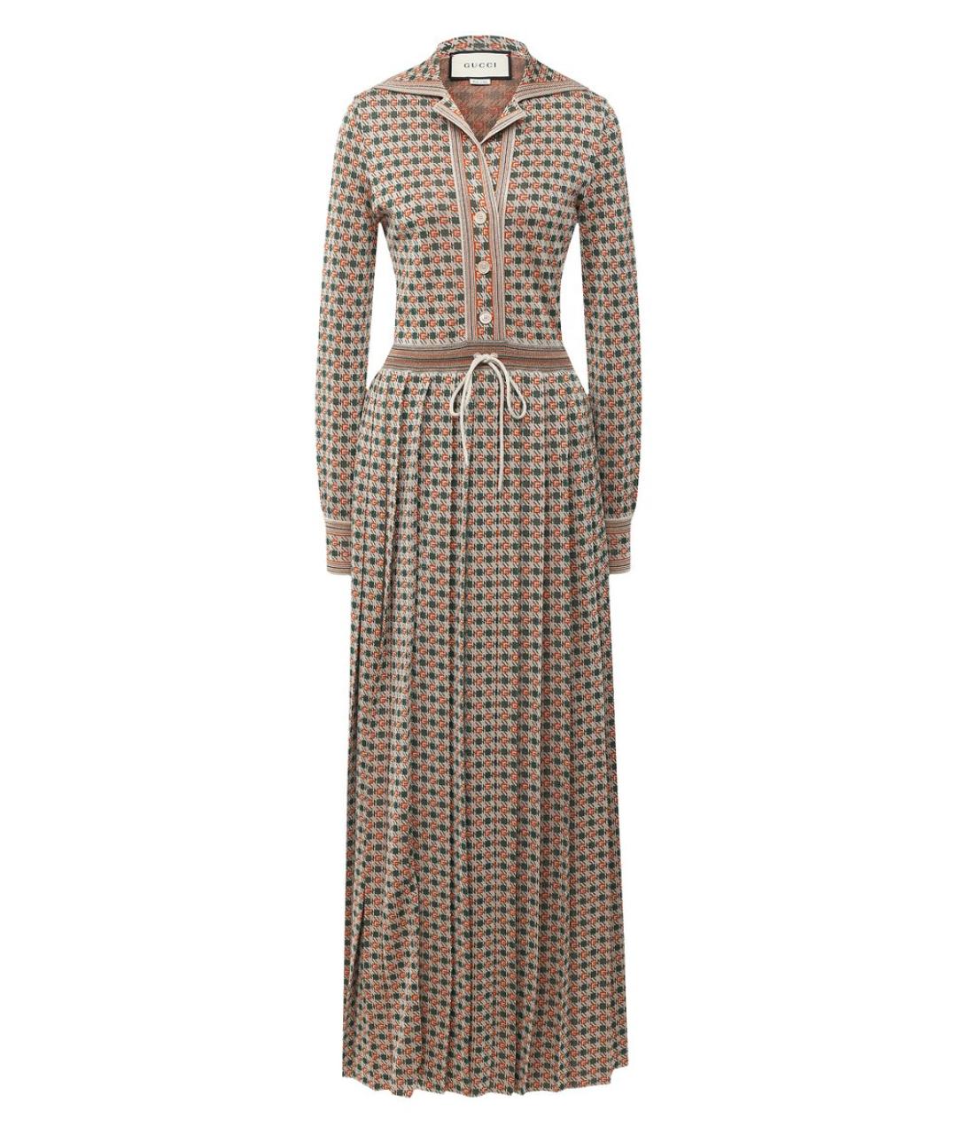 GUCCI Бежевое вискозное повседневное платье, фото 1