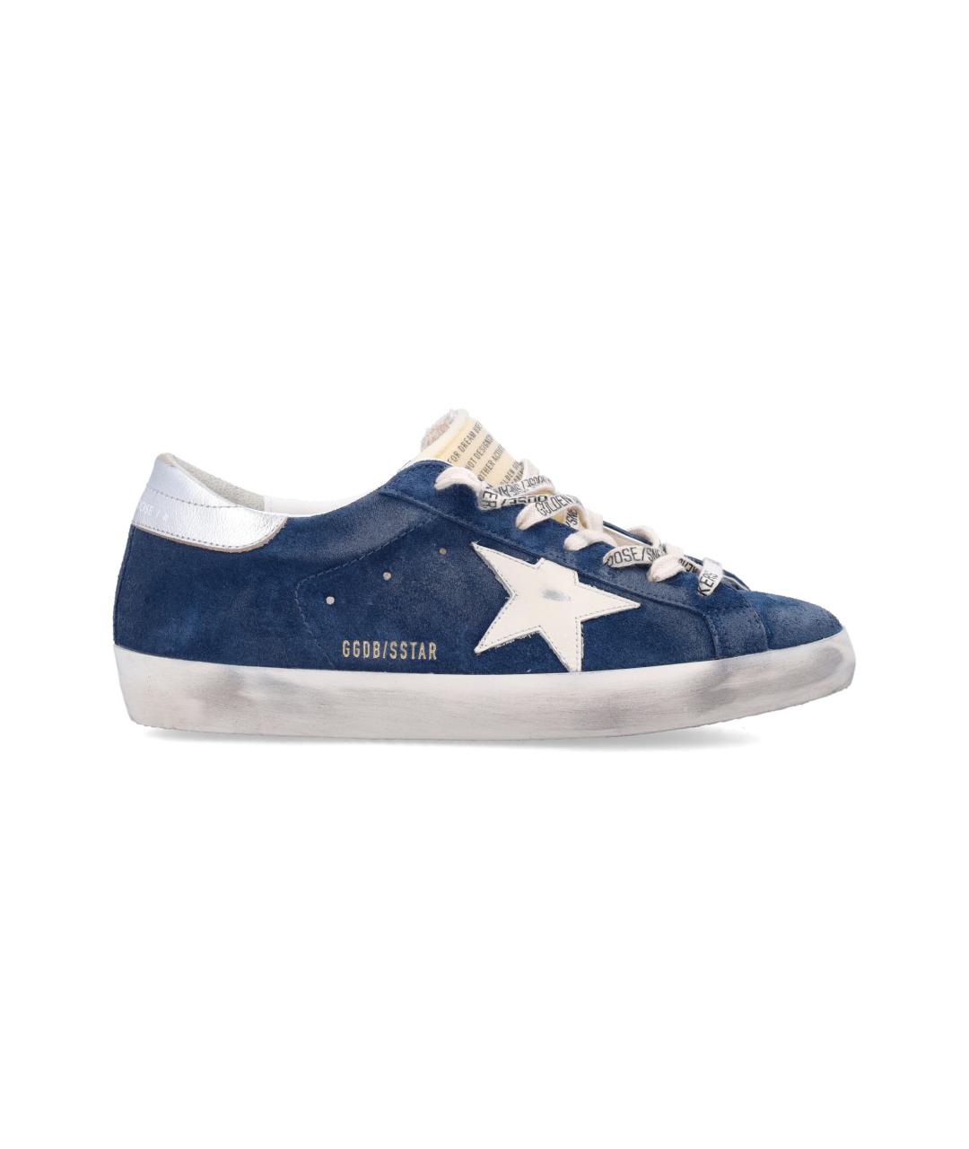 GOLDEN GOOSE DELUXE BRAND Синие кожаные низкие кроссовки / кеды, фото 1