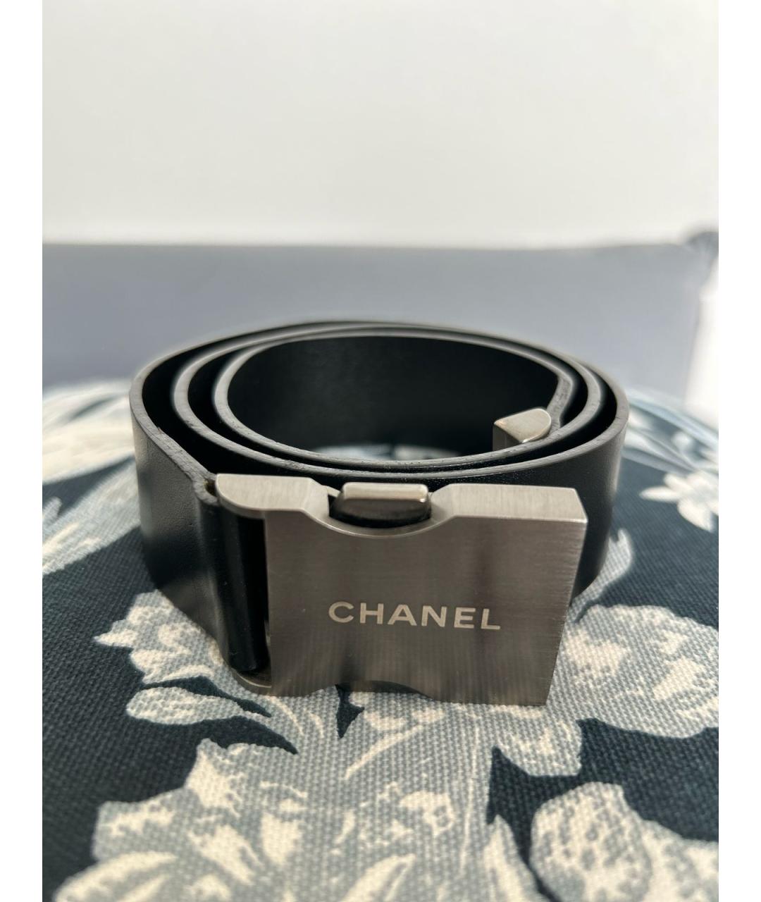 CHANEL Черный кожаный ремень, фото 4