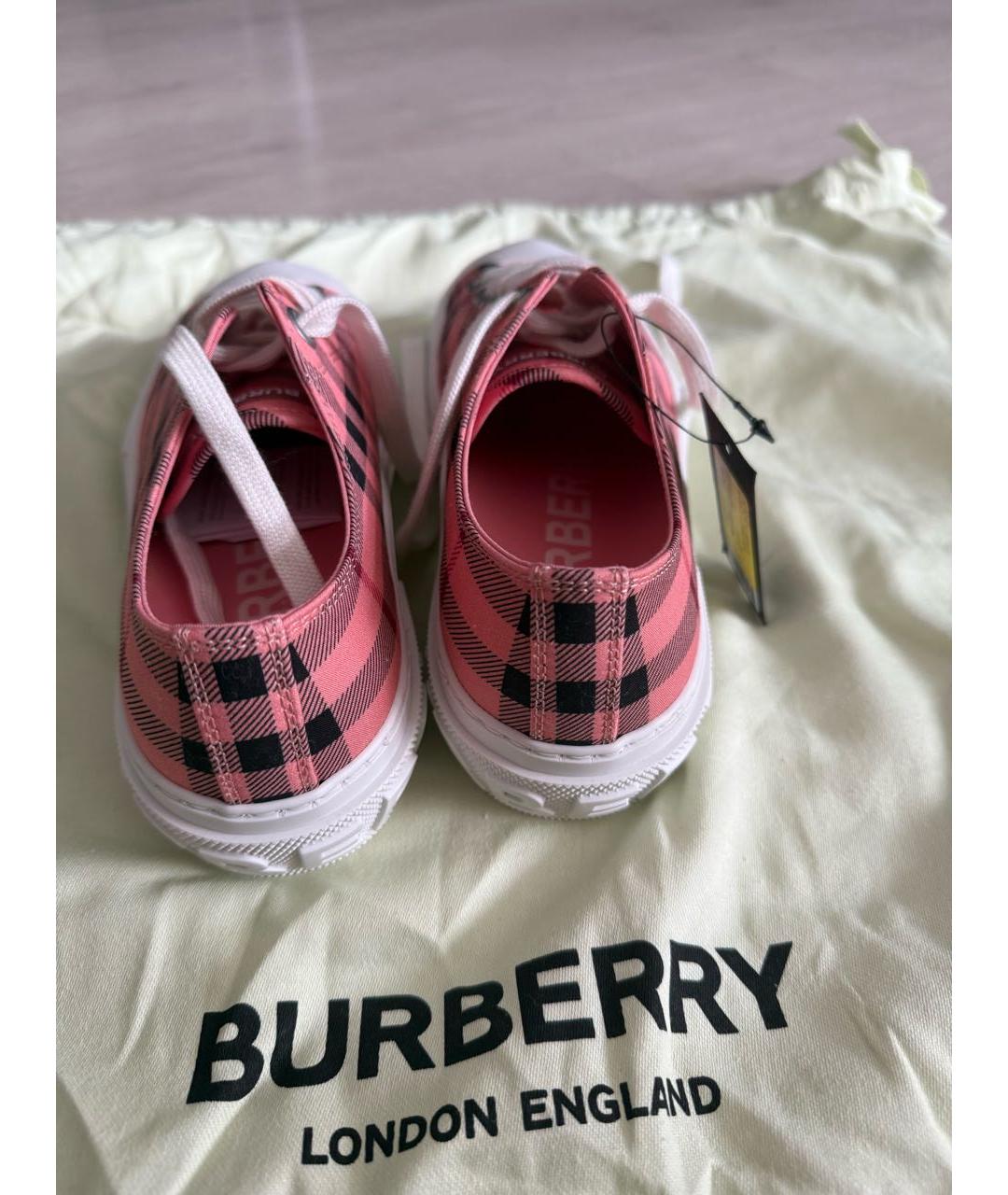 BURBERRY Розовые кеды, фото 3