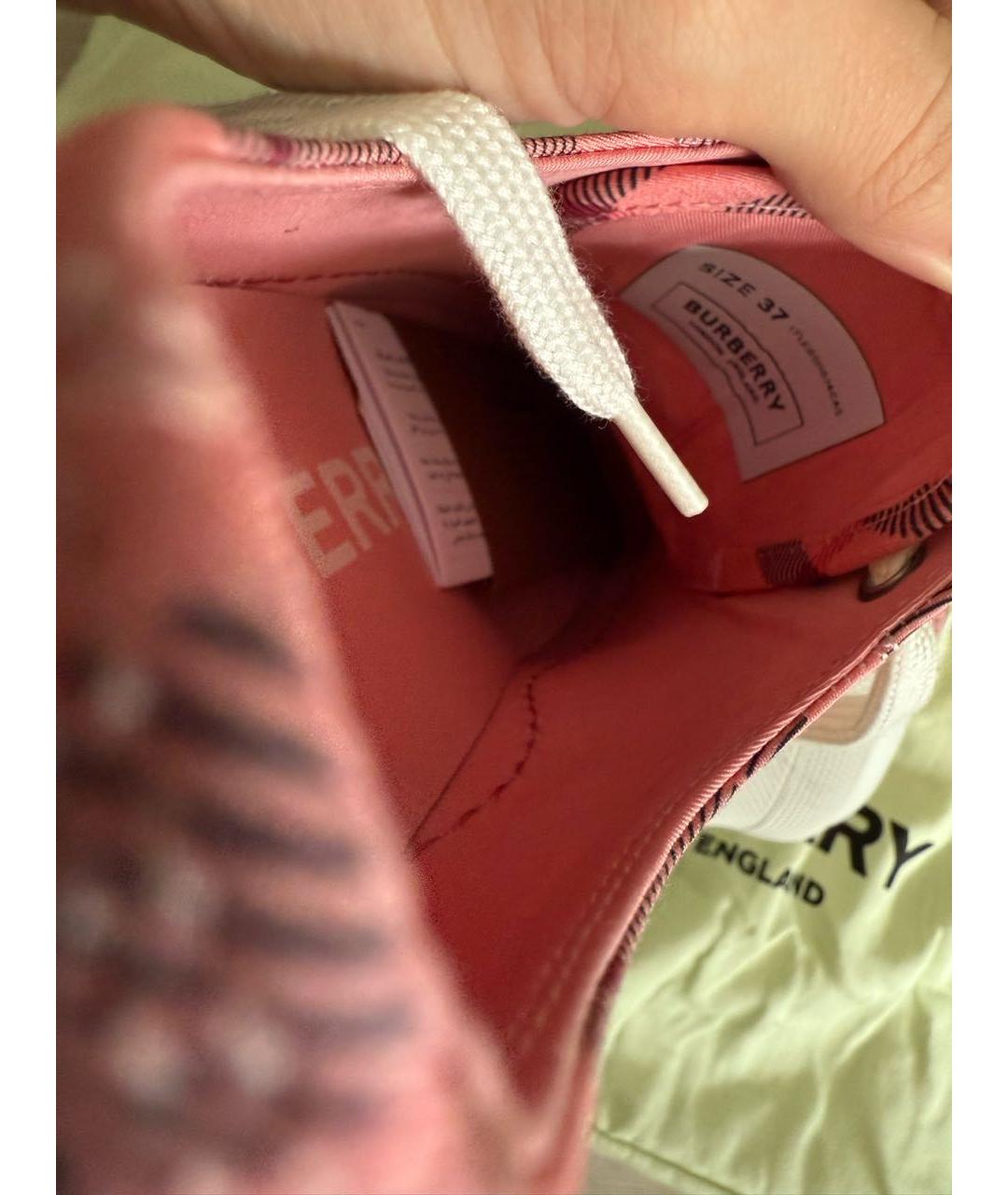 BURBERRY Розовые кеды, фото 5
