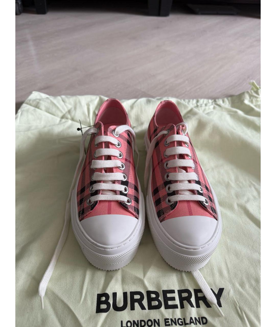 BURBERRY Розовые кеды, фото 2