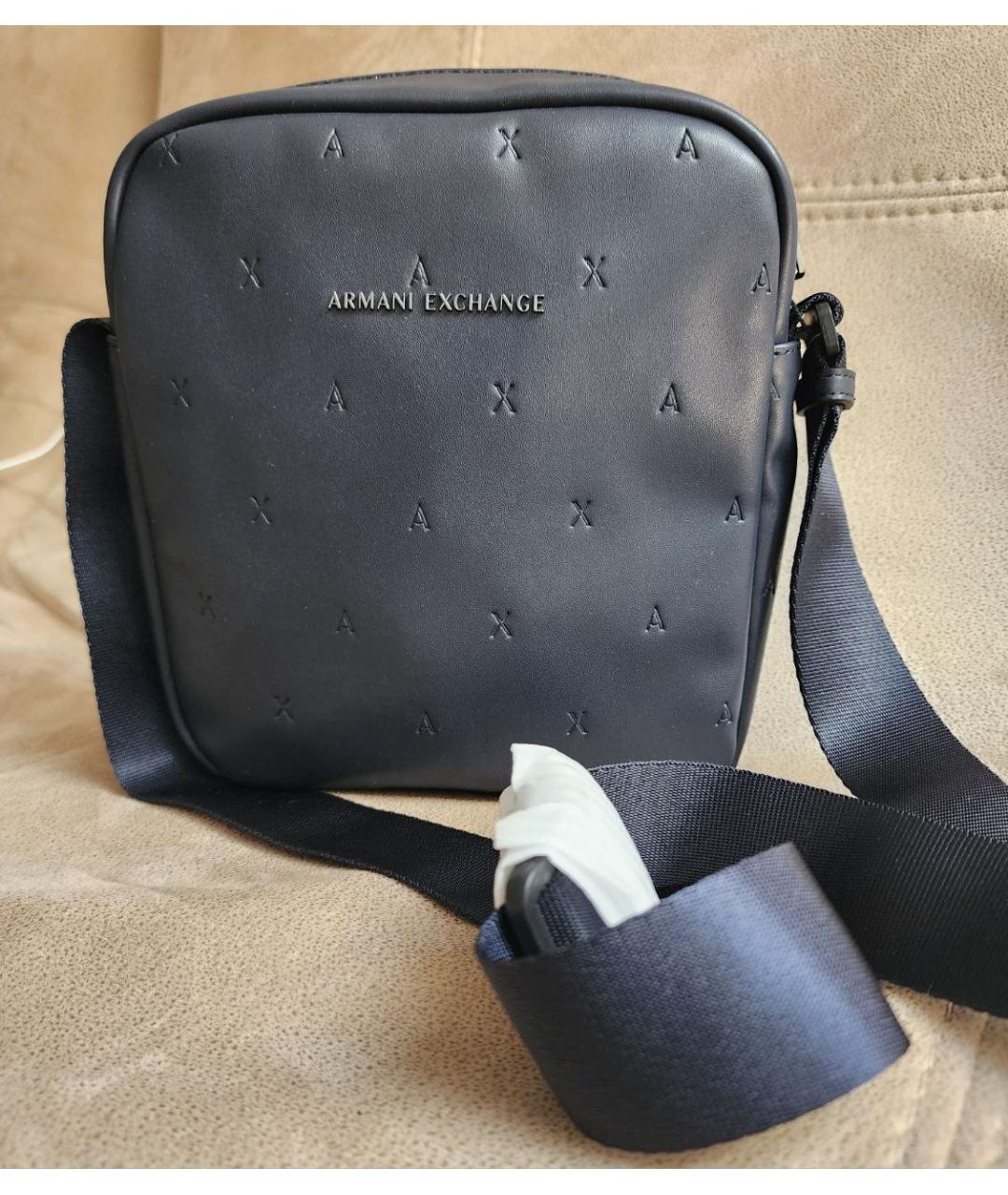 ARMANI EXCHANGE Синяя сумка на плечо из искусственной кожи, фото 7