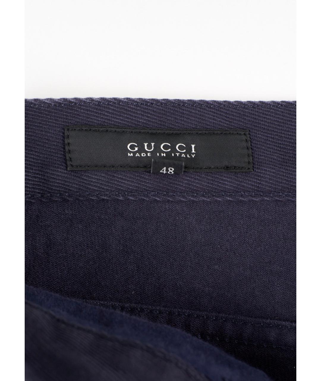 GUCCI Синие хлопковые прямые джинсы, фото 3