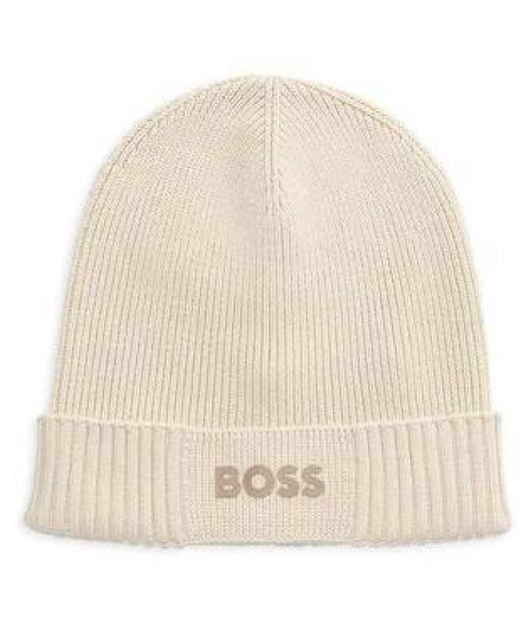 HUGO BOSS Бежевая хлопковая шапка, фото 1