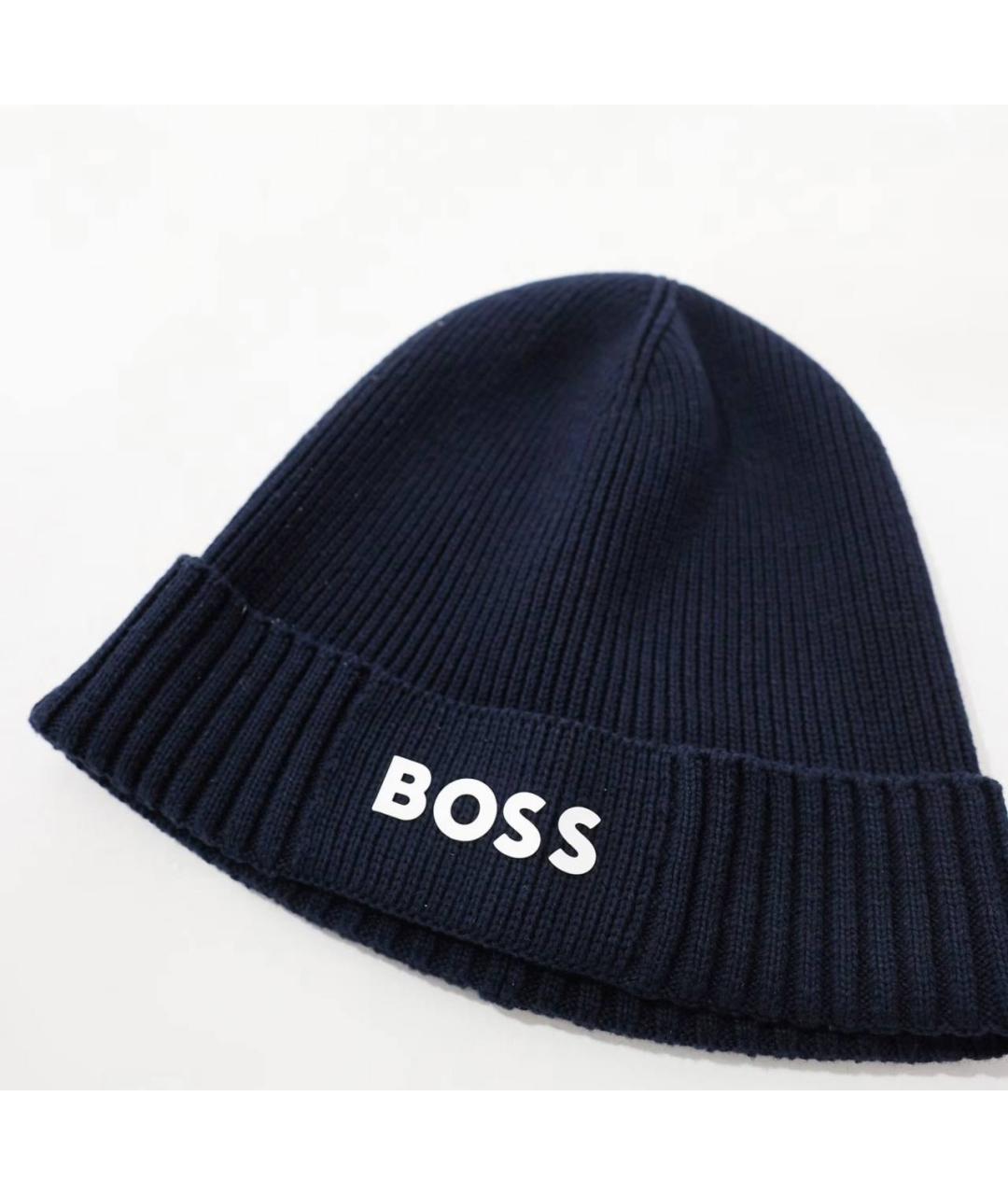 HUGO BOSS Синяя хлопковая шапка, фото 4