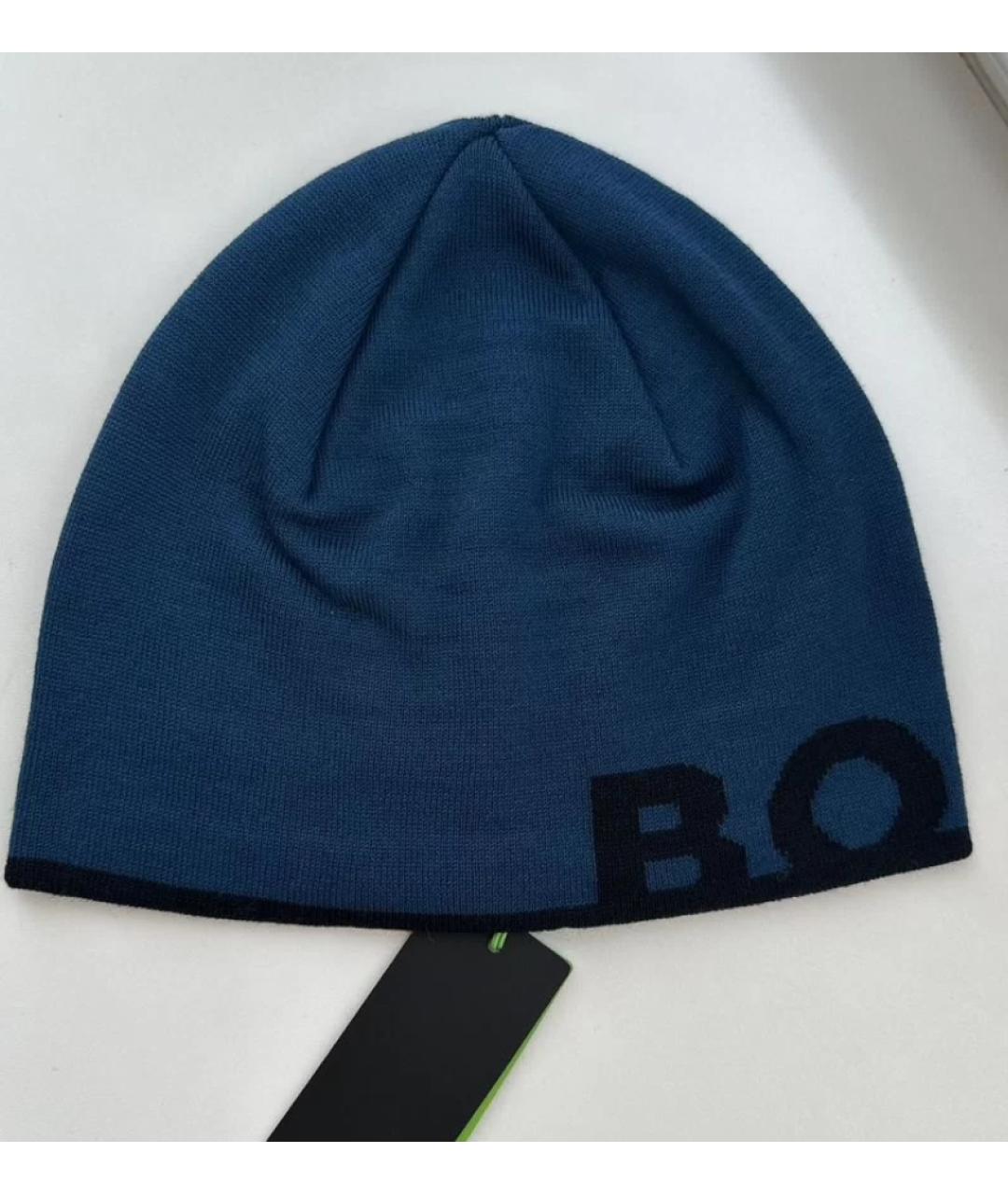 HUGO BOSS Синяя шерстяная шапка, фото 4