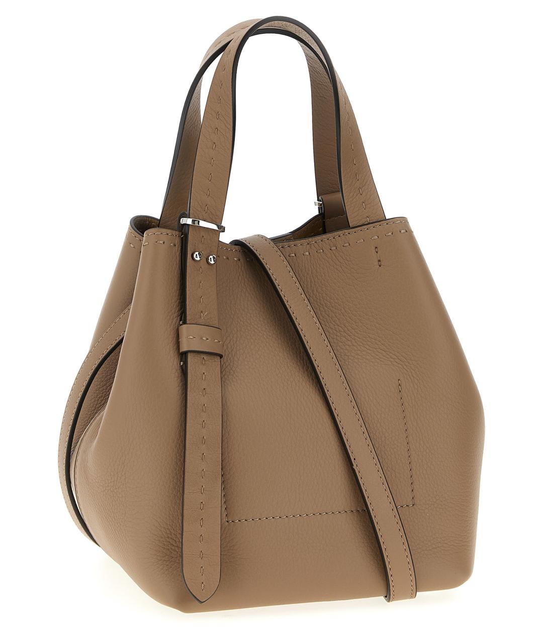 MAX MARA Коричневая кожаная сумка тоут, фото 2