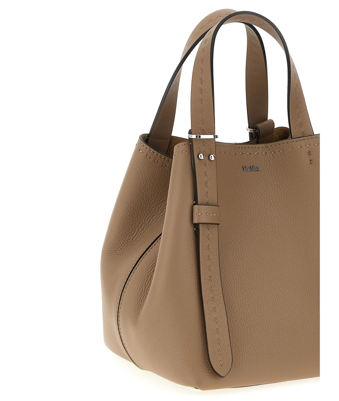 MAX MARA Коричневая кожаная сумка тоут, фото 3
