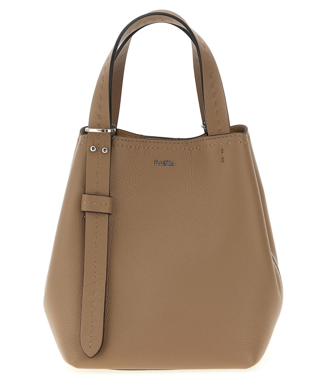 MAX MARA Коричневая кожаная сумка тоут, фото 1