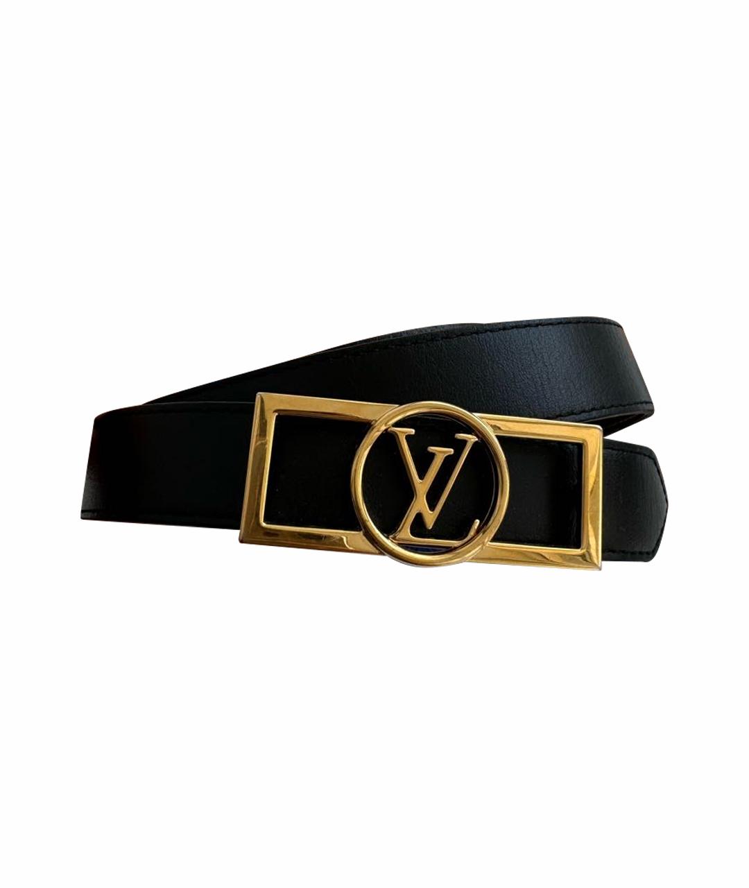 LOUIS VUITTON Черный кожаный ремень, фото 1