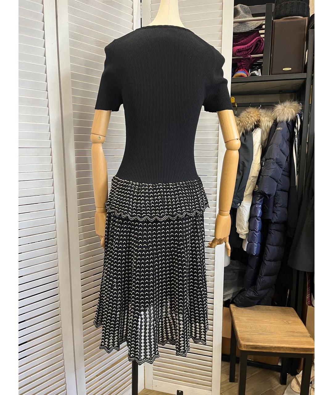 ALEXANDER MCQUEEN Черное вискозное повседневное платье, фото 3