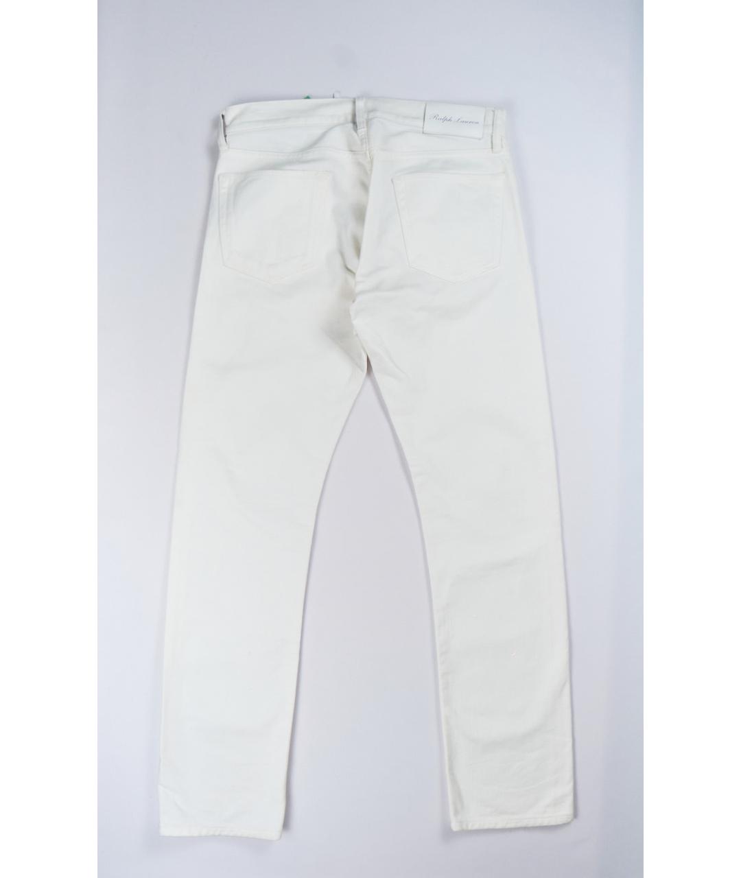 RALPH LAUREN Белые хлопковые прямые джинсы, фото 2