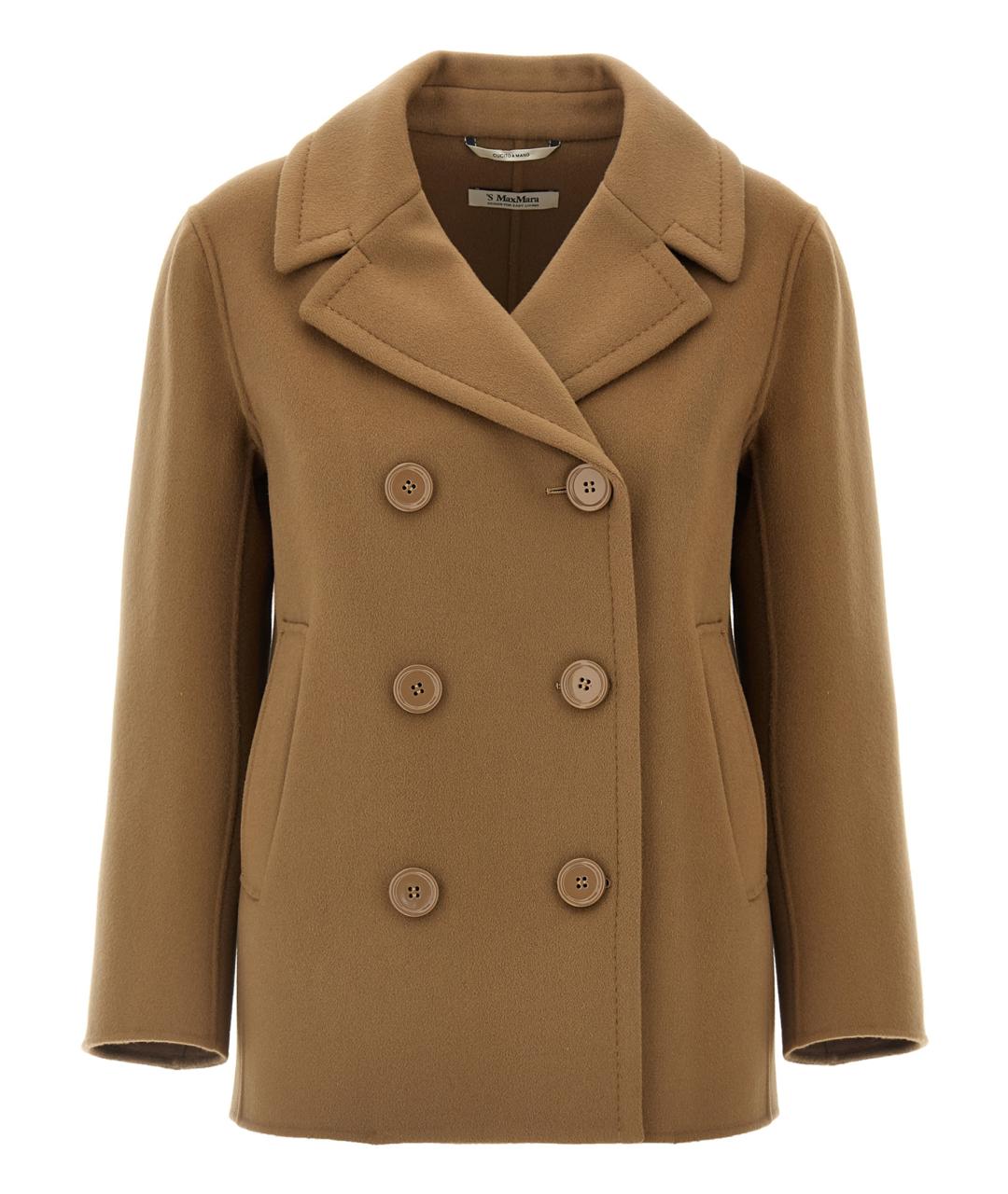 'S MAX MARA Коричневое шерстяное пальто, фото 1