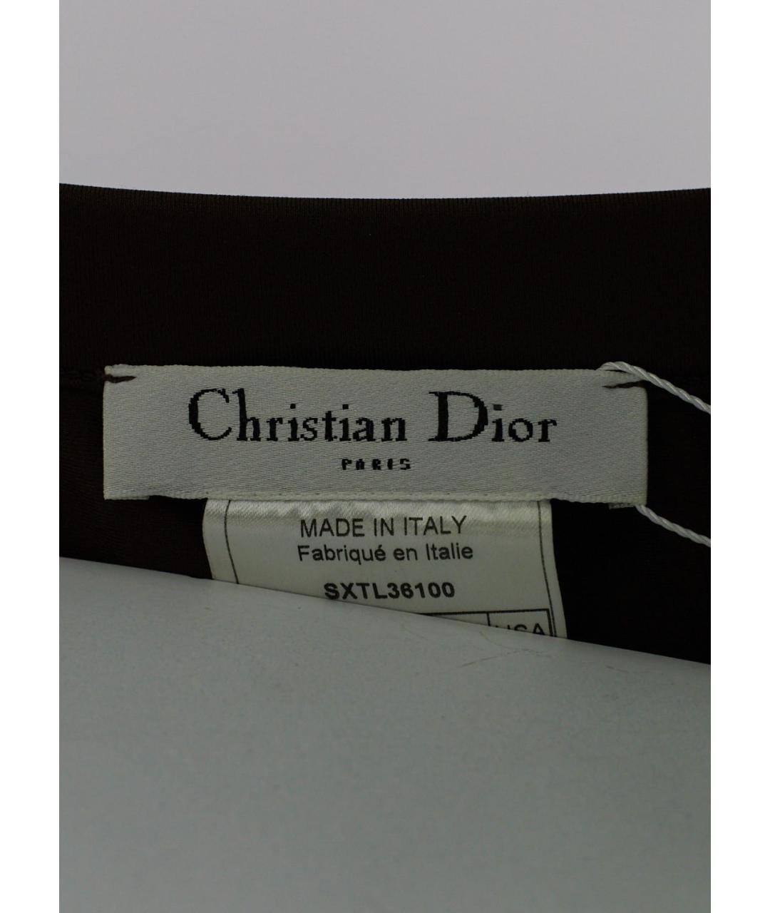 CHRISTIAN DIOR Коричневое полиамидовое повседневное платье, фото 5